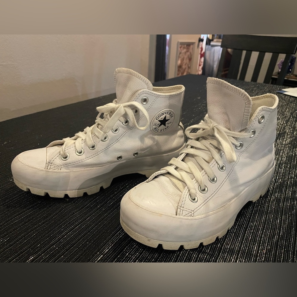 Converse Lugged White Leather Platform Boots